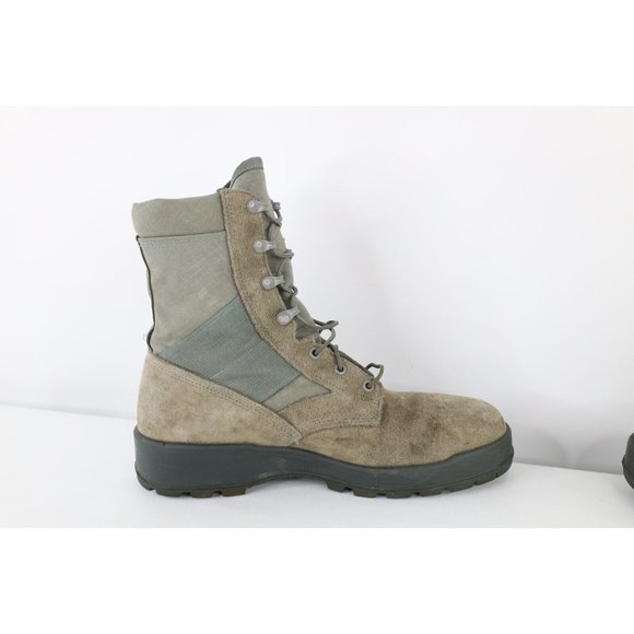 Vintage 90s Streetwear 9.5 Distressed Suede Leather Steel Toe Combat Boots USA main image 4